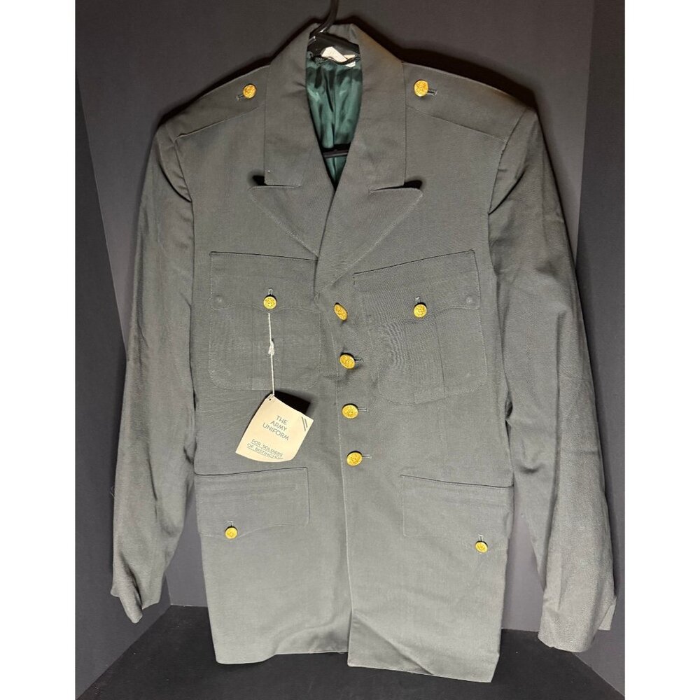 US Army Wool Tropical AG 344 Class 3 Uniform 38R Green Jacket NWT